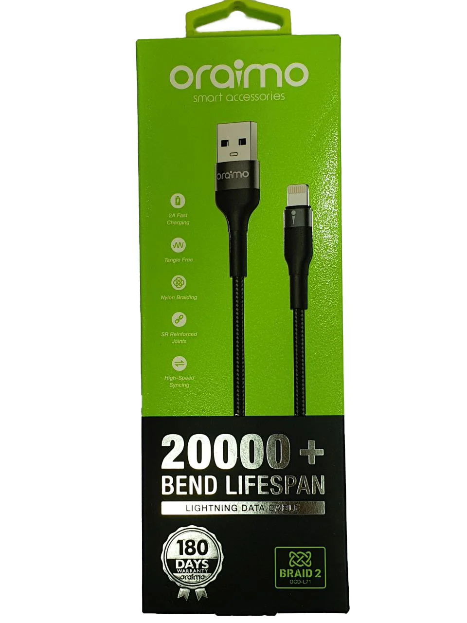 کابل کنفی آیفون لایتنینگ oraimo iPhone lightning