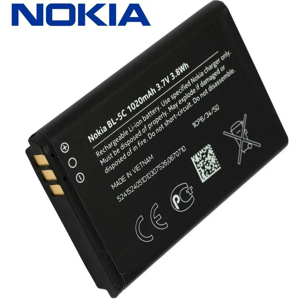 باتری اورجینال نوکیا Nokia BL-5C مشکی 1020 میلی آمپر