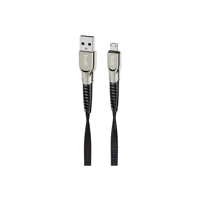 کابل کنفی بودی میکرو یو اس بی Budi micro USB 2.4A steel